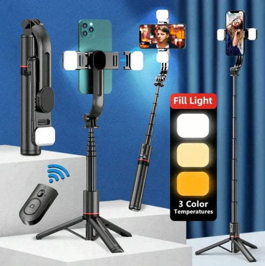 3-in-1 Selfie Stick Tripod with Bluetooth Remote & FlashLight