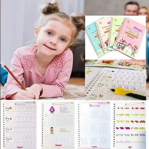 Sank Magic Practice book (4 BOOKS,1 PEN,1 GRIP,10 REFILL)
