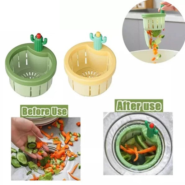 Cactus Kitchen Sink Drain Strainer with Press Automatic Dumping Basket